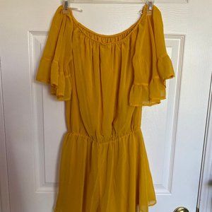Yellow Off-The-Shoulder Romper